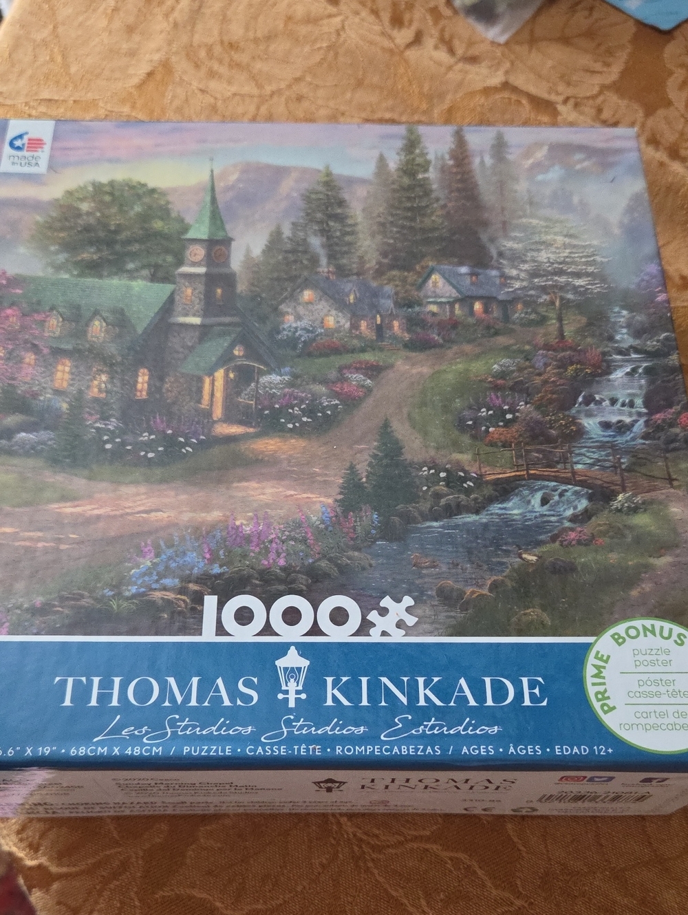 Thomas Kinkade Cottage Landscape Puzzle - Green, Blue, Purple